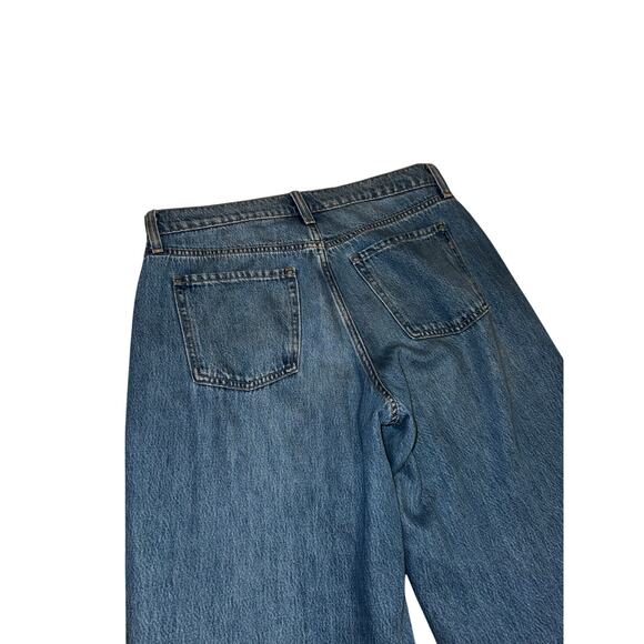 Old Navy Baggy Wide Leg Mid Rise Denim Jeans Lyocell Cotton Size 10 - Picture 5 of 8